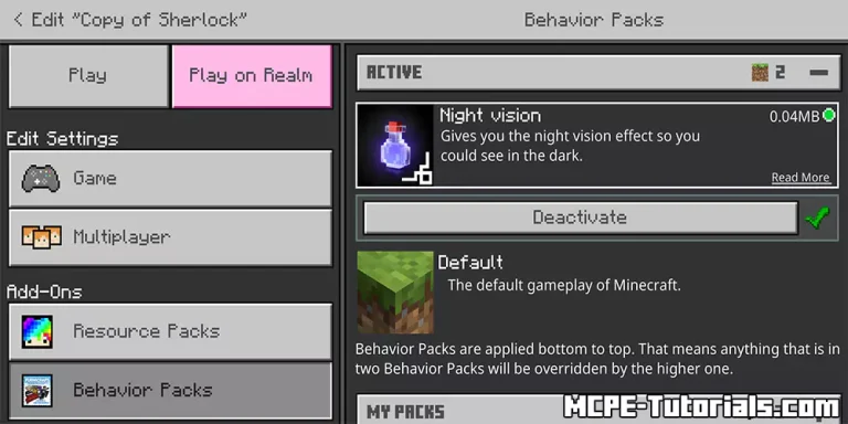 Minecraft Pe Night Vision Mod Pack 1.20